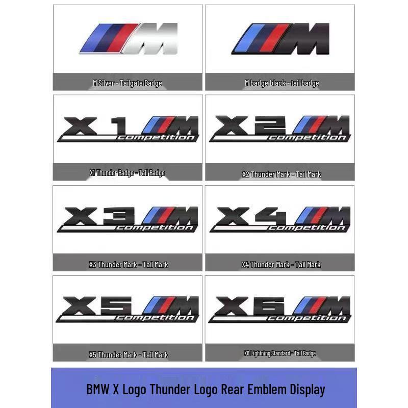 BMW M Thunder Edition Black Emblem for X1M-X7M Models