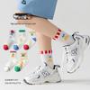 5 Pairs Children's Breathable Mesh Cotton Socks, Cartoon Design for Ages 1-14, Ideal for Spring and Summer