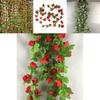 Lush And Vibrant Fake Silk Rose Artificial Flower Vine Ivy Leaf Garland For Home Decor