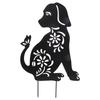 1/2Pcs Dog Stakes Metal Stakes Garden Insert Dog Sculpture Ornaments Metal Dog Shape Statue Silhouettes Dog Garden