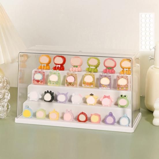 Dustproof Display Box Storage Cabinet Compact Design Versatile Use Figurines Showcase Transparent Organizer