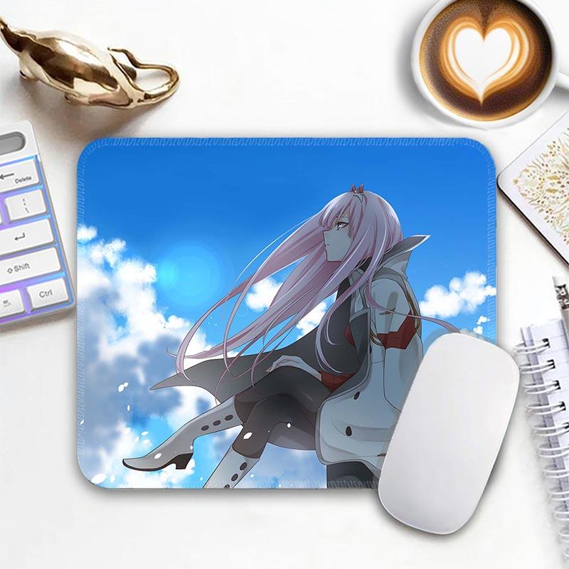 Anime Kawii Standard Mouse Pad D_DARLING in the F_FRANXX Zero Two Gamer Small Mousepad Travel Mouse Mat Non-Slip Mousemat
