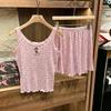 Summer suspender shorts pajamas women's small strip modal cotton suit European and American style loungewear