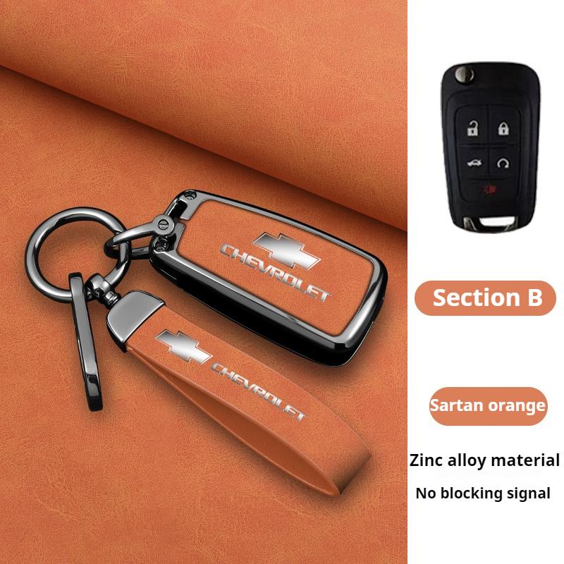 Funda de piel de aleación de zinc para llave de coche plegable, llavero para Chevrolet Cruze Aveo 2020-2024 BOLT Tracker Malibu Onix Cobalt Captiva Spark