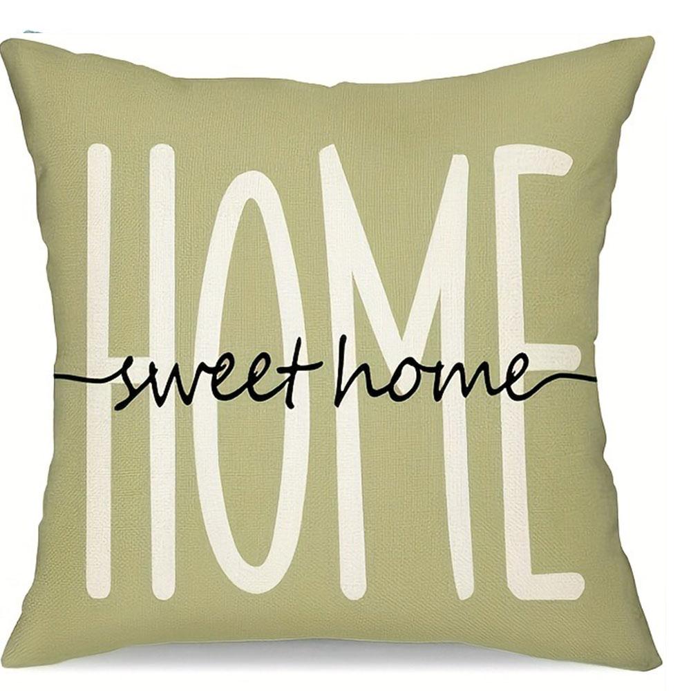 Greenery and Floral Warm Home PillowcaseBedroom Living Room Sofa Home Decor Polyester Cushion Cover with Zipper