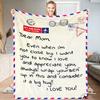 Thanksgiving Day Gift Letter Flannel Throw Blanket for Dad Mom Blanket King Queen Size for Bed Sofa Couch Super Soft Lightweight