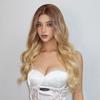 Synthetic Hairline Lace Wigs Blonde Long Body Wavy Cosplay Wig Middle Part Natural Wave Party Lolita Lace Frontal Wigs for Women