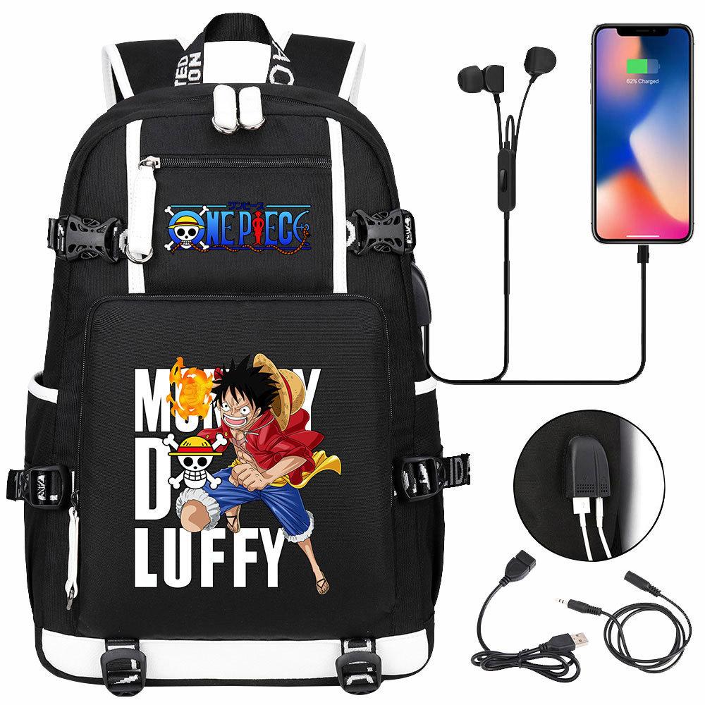 RiMan ONE PIECE Luffy Printed Teen Student School Bag Large Capacity Men's and Women's Leisure Travel Backpack