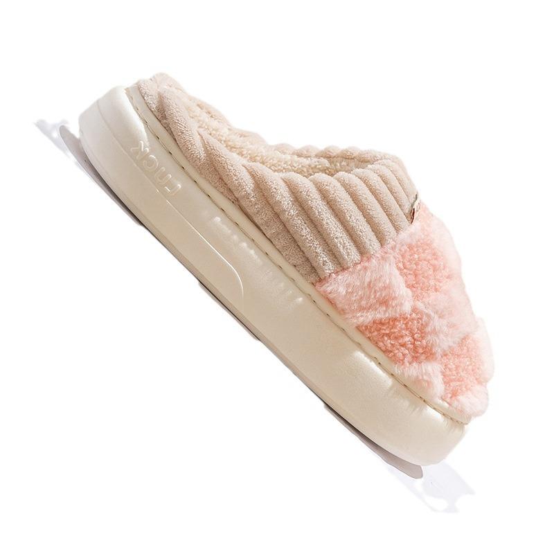 New Autumn and Winter Cotton Slippers Women's Home Household Couple Indoor and Outdoor Warm Thick-bottomed Fluffy Slippers Men