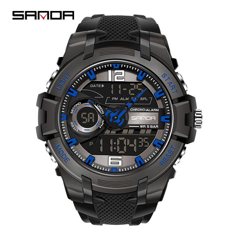 Sanda Watch Men'S Electronic Watch 6015 Youth Simple Waterproof Luminous Sports Men'S Tide