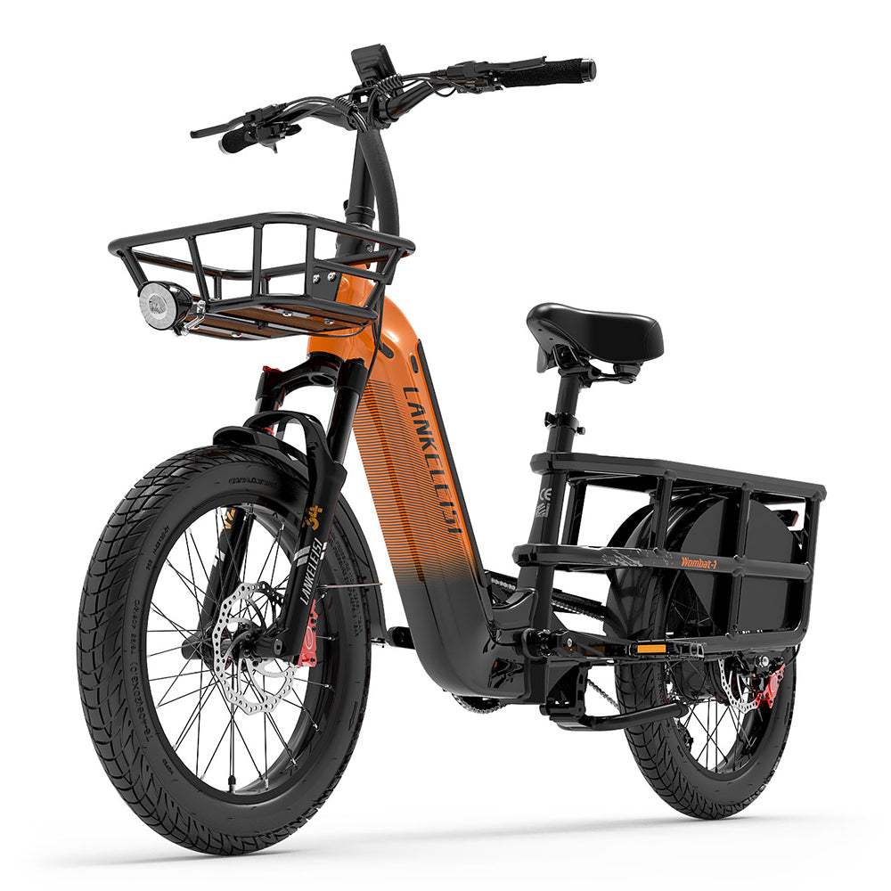 LANKELEISI WOMBAT Cargo E-Bike 1000W, 48V 20Ah, Max Load 200KG, Hydraulic Disc Brake, Shimano 7-Speed, Torque Sensor, Thumb Throttle