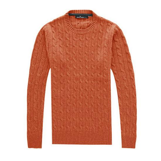 Pánský svetr Menjie Slim Fit s copánkovým vzorem, kulatým výstřihem, jednobarevný, s dlouhým rukávem, jarní/podzimní styl.