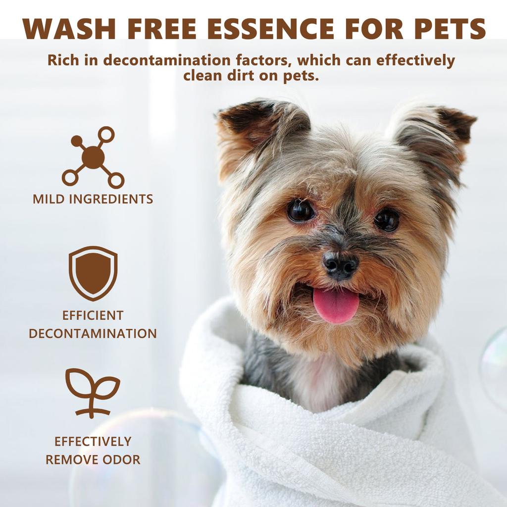 Yegbong Pet Wash Free Essence Suit Katze und Hund Weiche Haarreinigung Dekontamination Desodorierung und Duftretention Trockenreinigungspflege