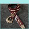 Brand Womens Pu Leather Belt With Gold Buckle For Casual Fashion And Retro Style