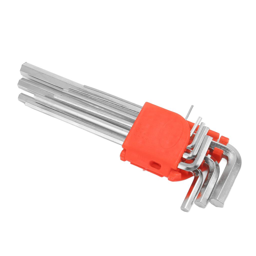 9Pcs Hex Key Wrench Set Long Arm High Carbon Steel Metric Hex Wrench Set with T Handle