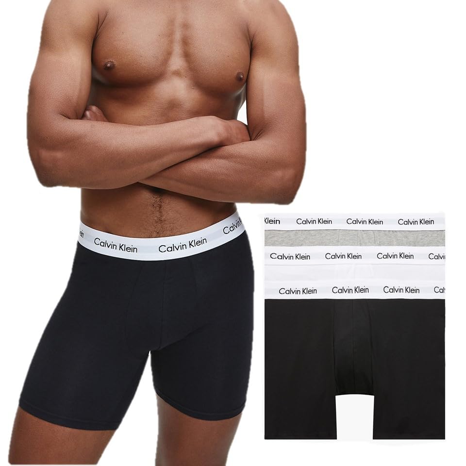

Calvin Klein Boxer Cotton Long NB1770 [Calvin Klein] Briefs, Stretch, 3-Pack, Length, (JP, Alphabet, S, Gray/Black/White) [Item]