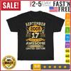 Vintage September 2005 17 Years Old Boy 17th Birthday Vintage T Shirt Mens Womens Tees Top Men Women