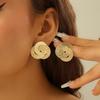 European and American Retro Earrings, New Metal Personality Exaggerated Ring Winding Line Stud Earrings Women