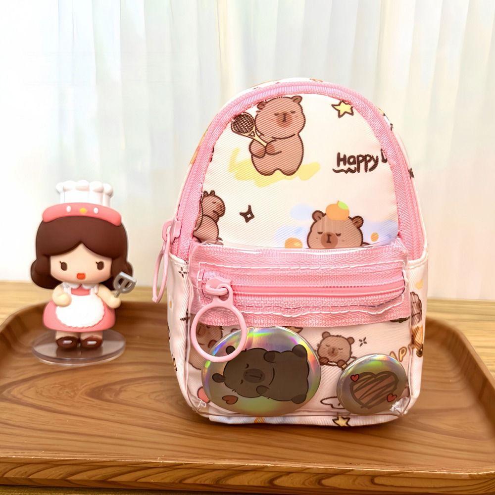 Portable Capybara Pouch Keychain Schoolbag Design Backpack Hanging Pendant  Girls