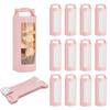 10Pcs Paper Gift Storage Boxes with Visible Window Packaging Carton Boxes Octagon Pink 8.8x3.5x24.5cm