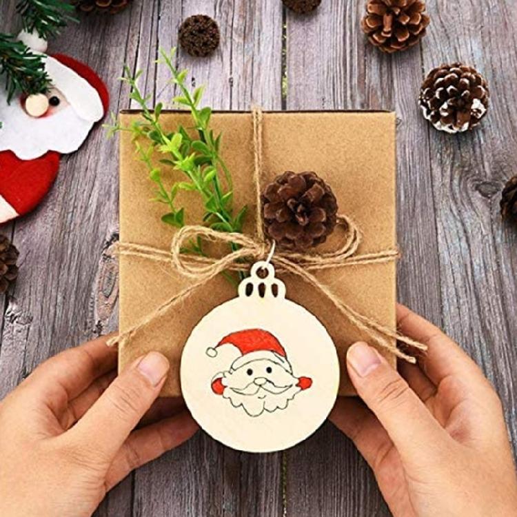 Unfinished Christmas Wood Slices with Rope Kit Festival Party Front Door Wall