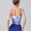 Export National Style Retro Print Sling Vest Push-up Quick-Drying Slim Fit Yoga Pilates Slim Looking Short Top Suit