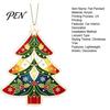 Lightweight Tree Pendant with Lanyard 2D Flat Acrylic Christmas Ornament, Vintage Stained Waterproof Souvenir Gift Glass Style Hanging Pendant,