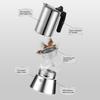 Silver Stovetop Moka Pot Large Capacity Stovetop Espresso Maker Moka Pot  Coffee Making