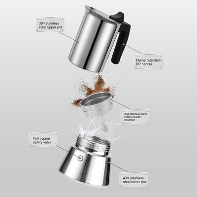Stainless Steel Moka Pot Large Capacity Stovetop Espresso Maker Stovetop Moka Pot  Coffee Making