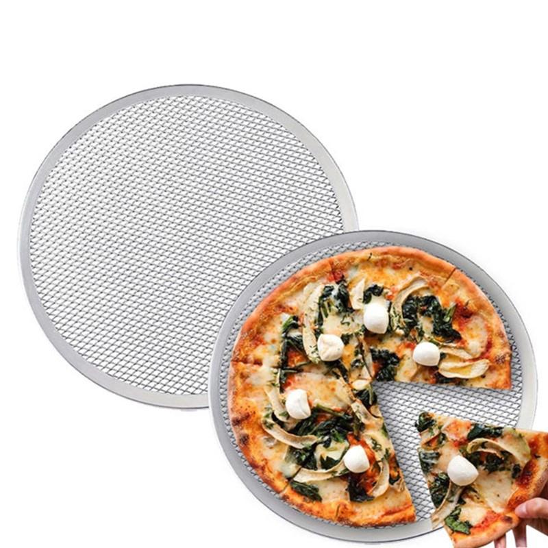 Ekran do pizzy 6-20 cali, forma metalowa, siatka metalowa, nieprzywierająca blacha do pieczenia, nowa, bezszwowa, stop aluminium, siatka metalowa, naczynia do pieczenia, narzędzia kuchenne do pizzy