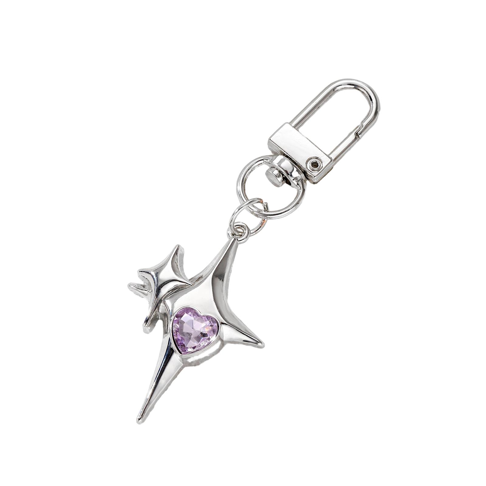 

Барвистий панк брелок-підвіска у формі серця кохання Модний тримач для ключів Привабливий брелок Ідеальний подарунок для жінок та чоловіків фіолетовий