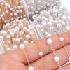 5Yards/Roll Copper Beads Chains Imitation Pearl Beads Chain For Jewelry Making DIY Bracelets Necklace Clothing Decor Accessories