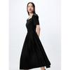 Women's French Square Neck A-Line Midi Dress