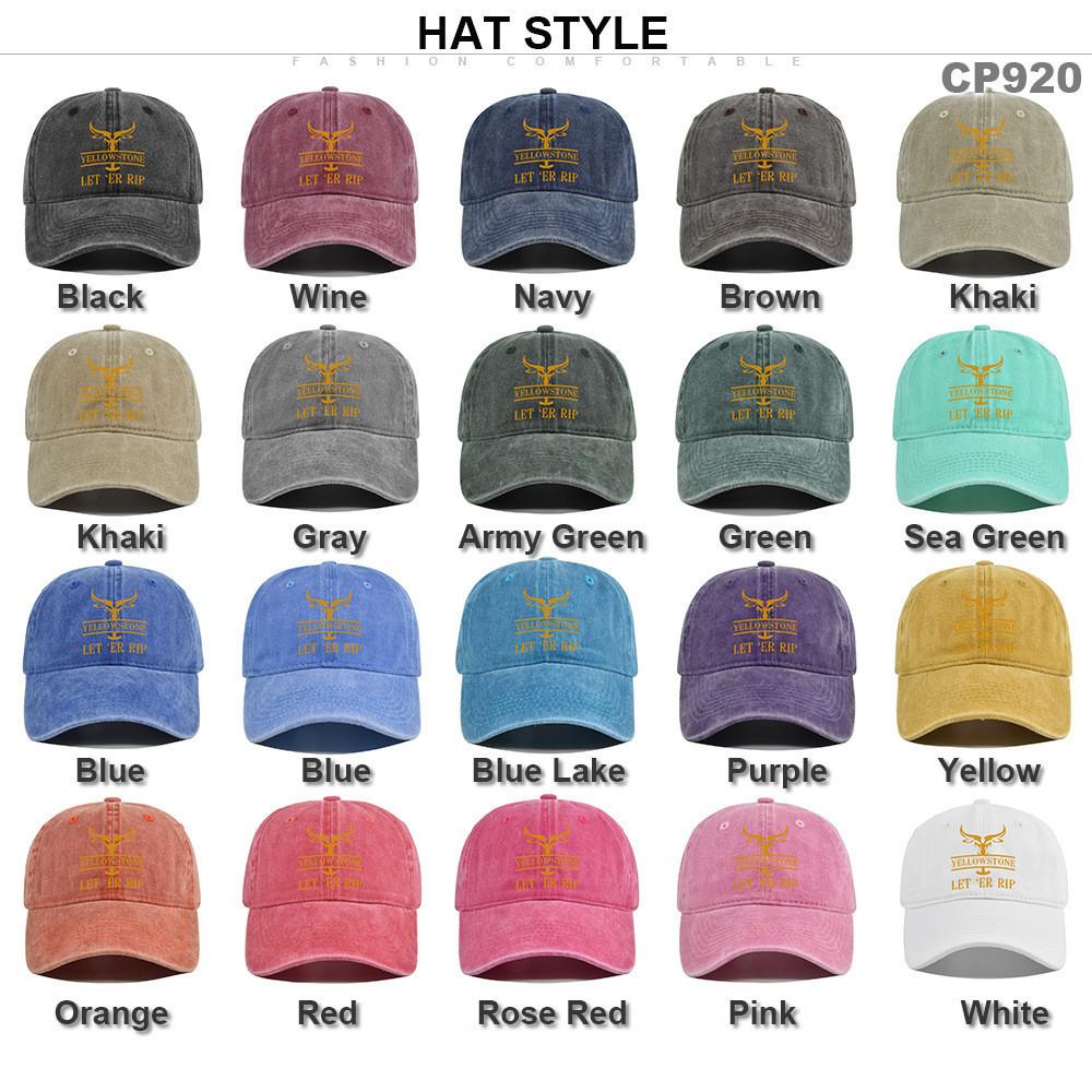 Cap Baseball Retro Printed Peaked Cap Washed Distressed Visor Fashion Cotton