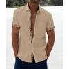 Camisa de manga corta holgada con botones en la parte delantera para hombre, camisa informal de verano con botones para la playa