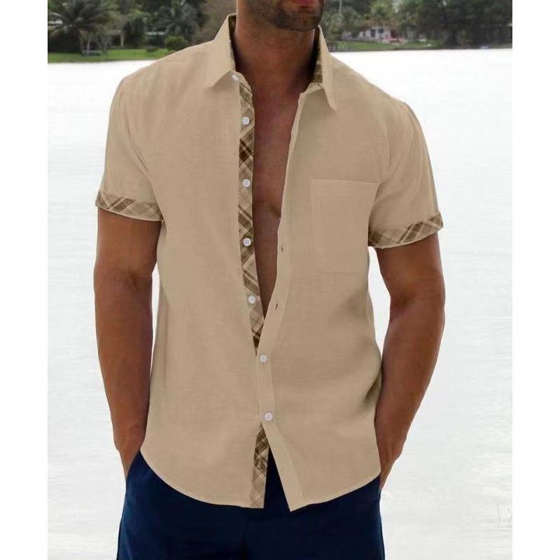 Camisa de manga corta holgada con botones en la parte delantera para hombre, camisa informal de verano con botones para la playa