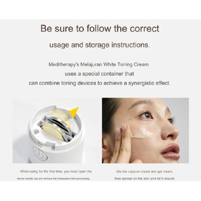 Meditherapy Melajuran White Toning Cream 50 ml & EMS-Gerät Aufhellende Anti-Flecken