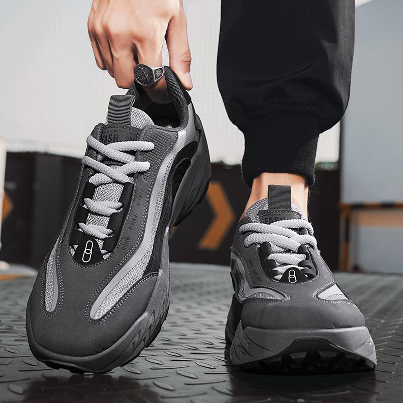 Thick Bottom Casual Men's Shoes New Model Korean Trend Versatile Old Fashioned Trendy Bottom Shock Absorption Comfortable Sports