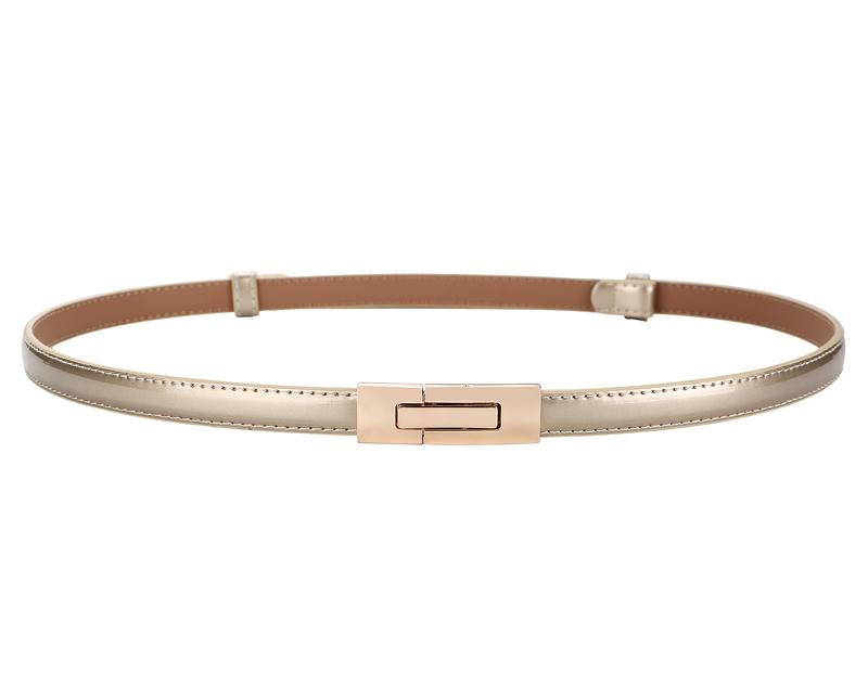 Dames Skinny Lederen Riem voor Jurk Verstelbare Elastische Dunne Taille Cincher met Legering Gesp voor Dames Bruidsjurk Decoratie 95cm beige