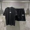 European and American Trendy Brand Sy Hip-hop Street Trend Loose Round Neck Short-sleeved T-shirt Casual Shorts Suit Men