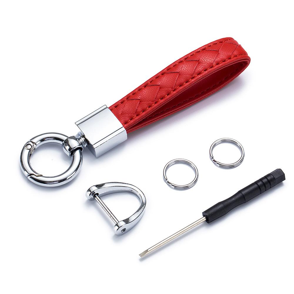 Creative car key Smart key case Alloy car Metal black braided keychain Pendant Universal