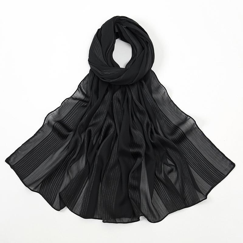 Muslim Chiffon Hijab Scarf Women Long Solid Color Head Wrap for Women Hijabs Ladies Muslim Veil Jersey Hijabs Islamic Headscarf
