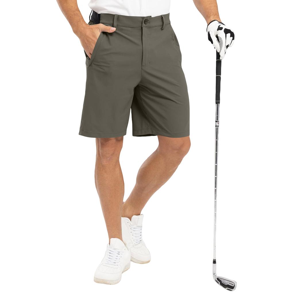 Men Casual Straight Fit Shorts with Zipper Fly and Belt Loops Classic Flat Front Design for Daily Wear
