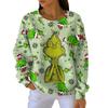 Women's Fashion Casual Gradient Christmas Print Pullover Sports Long-Sleeve Top