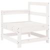 6 Piece White Garden Sofa Set Solid Pine Wood
