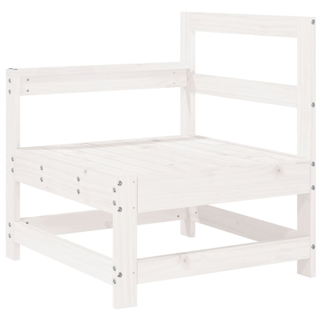 6 Piece White Garden Sofa Set Solid Pine Wood