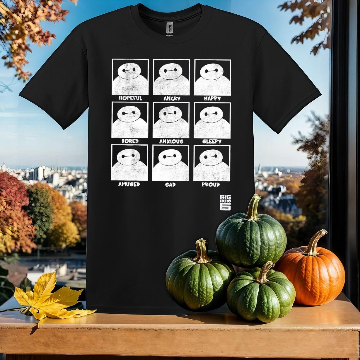 Retro Baymax Emotions shirt, T-Shirt Mens Womens Tees Top T Shirt Mens Womens Tees Top Men Women Unisex Tshirt SY569 2XL