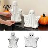 Halloween Ghost Decor Figurine, Spooky Cute Statue, Retro White Decorative Fireplace Accents Ornament for Home Tabletop Party Decorations Hollow