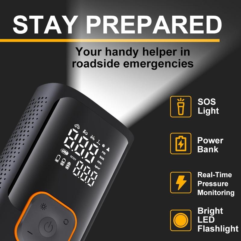 YIJU Rechargeable Tire Inflator Digital Cordless Car Tyre Inflator For Motocycle Bicycle Balls Portable Compressor Air Pump