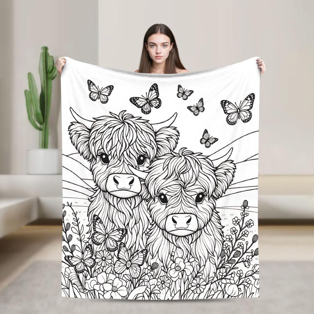 Super Soft Blanket Plane Travel Classic Black And White Cow Spot Throw Blanket Novelty Bedspread For Couch Bed